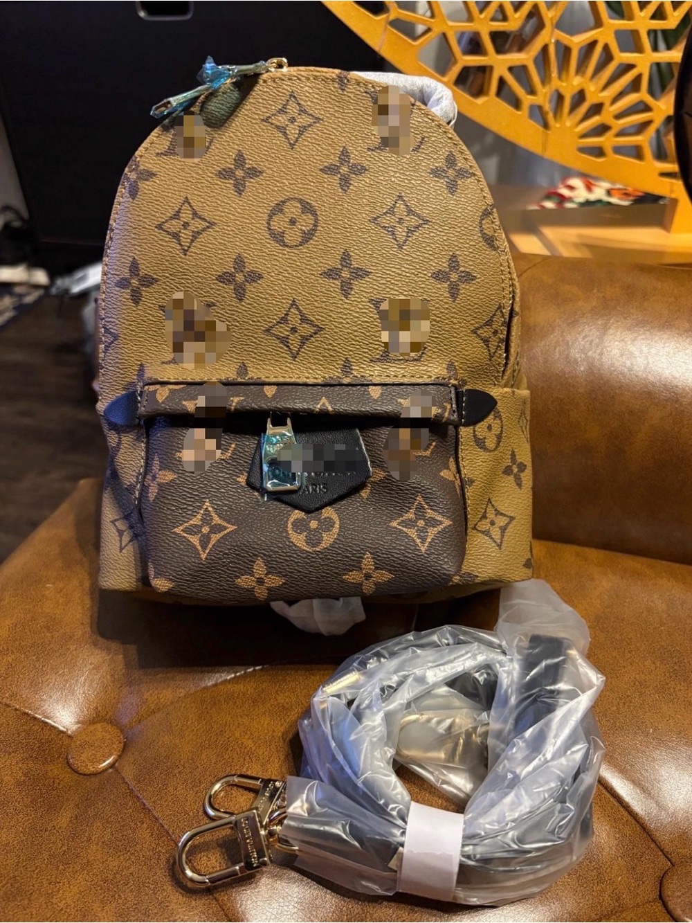 Monogram Mini Backpack in Brown Canvas